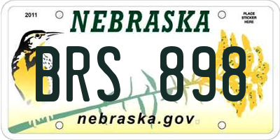 NE license plate BRS898
