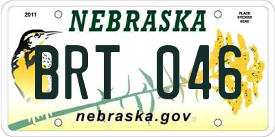 NE license plate BRT046