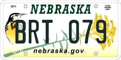 NE license plate BRT079