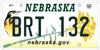 NE license plate BRT132