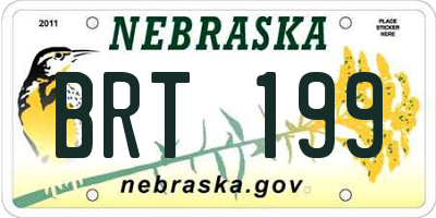 NE license plate BRT199