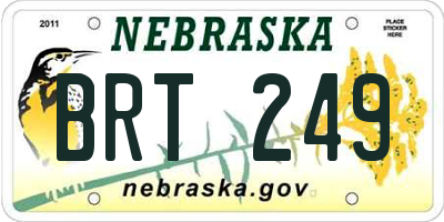 NE license plate BRT249