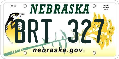 NE license plate BRT327