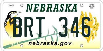 NE license plate BRT346