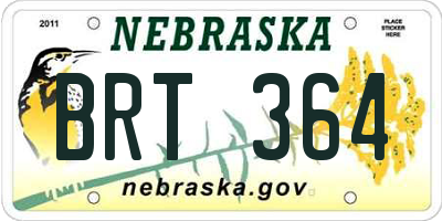 NE license plate BRT364