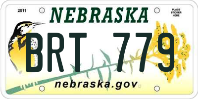 NE license plate BRT779