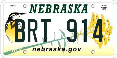 NE license plate BRT914