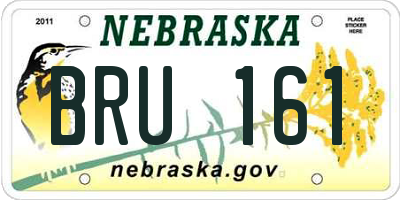 NE license plate BRU161