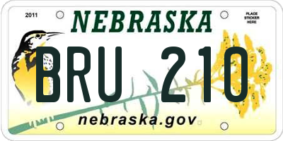 NE license plate BRU210