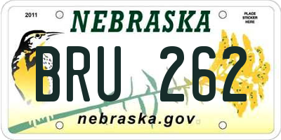 NE license plate BRU262