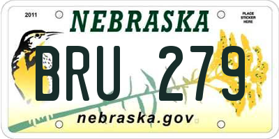 NE license plate BRU279