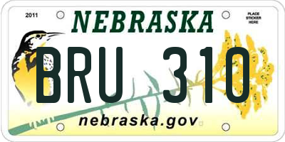NE license plate BRU310