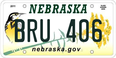 NE license plate BRU406