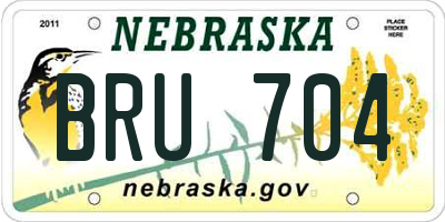 NE license plate BRU704
