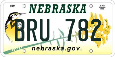 NE license plate BRU782