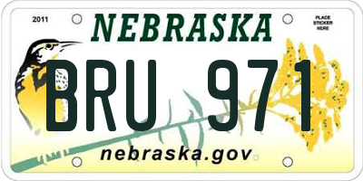 NE license plate BRU971