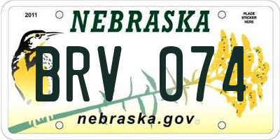NE license plate BRV074