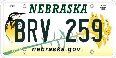 NE license plate BRV259