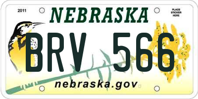 NE license plate BRV566