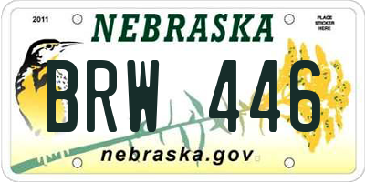 NE license plate BRW446