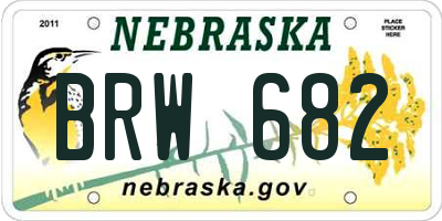 NE license plate BRW682