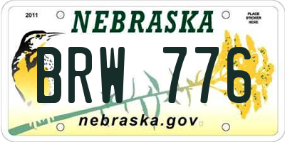 NE license plate BRW776