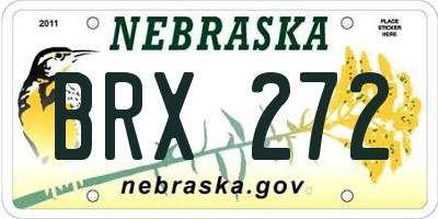 NE license plate BRX272