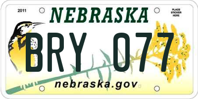 NE license plate BRY077