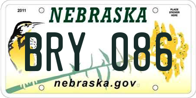 NE license plate BRY086