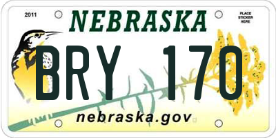NE license plate BRY170