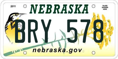 NE license plate BRY578