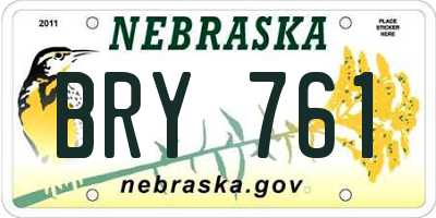 NE license plate BRY761
