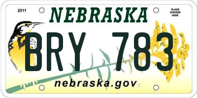 NE license plate BRY783
