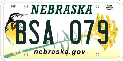 NE license plate BSA079