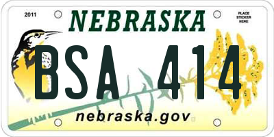 NE license plate BSA414