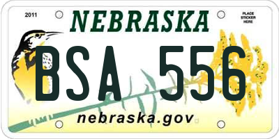 NE license plate BSA556
