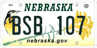NE license plate BSB107