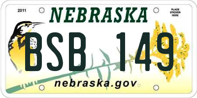 NE license plate BSB149
