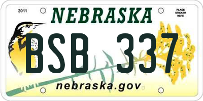 NE license plate BSB337
