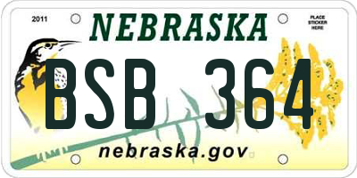 NE license plate BSB364