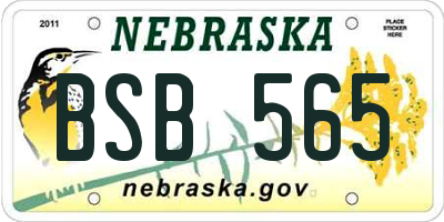 NE license plate BSB565