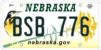 NE license plate BSB776