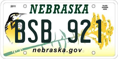 NE license plate BSB921