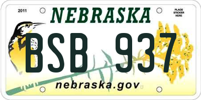 NE license plate BSB937