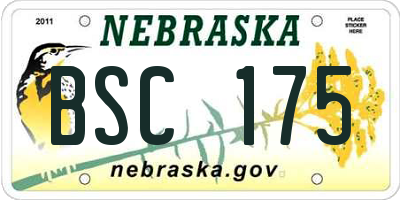 NE license plate BSC175