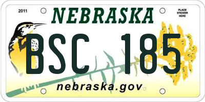 NE license plate BSC185