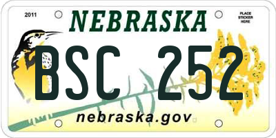 NE license plate BSC252