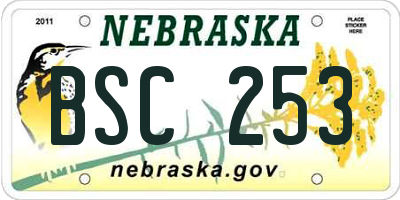 NE license plate BSC253
