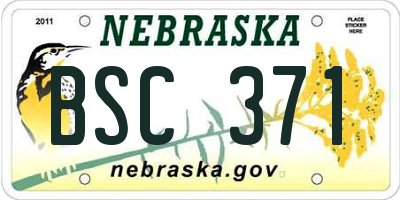 NE license plate BSC371