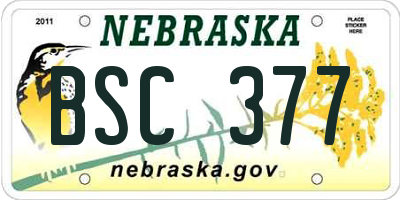 NE license plate BSC377